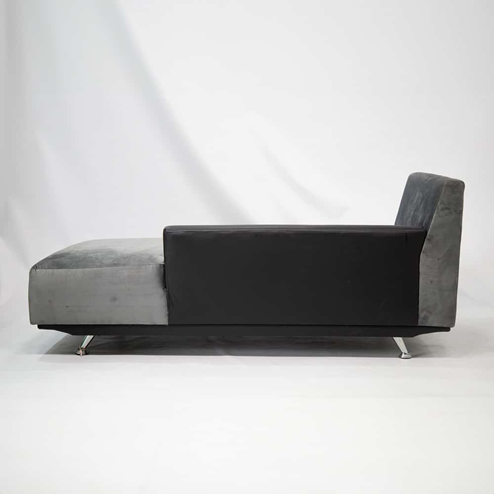 Black & Grey Velvet Daybed Couch