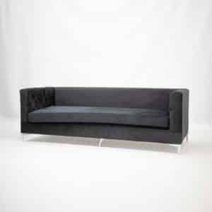 Black Velvet 2-Seater Couch