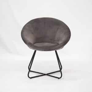 Grey Velvet Tub Chair