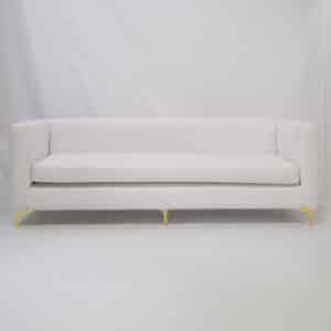 White Leather 3-Seater Couch